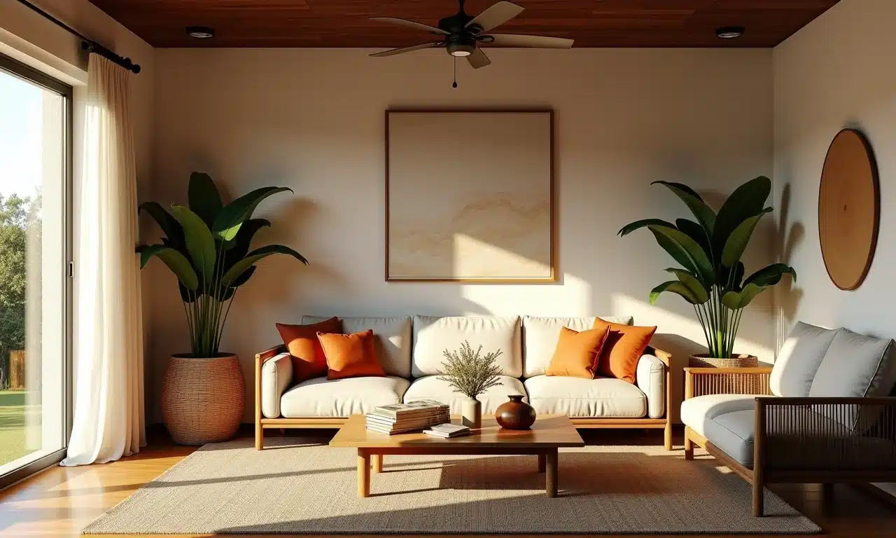Cenas sobrepostas de sala brasileira com semelhanças ocultas.