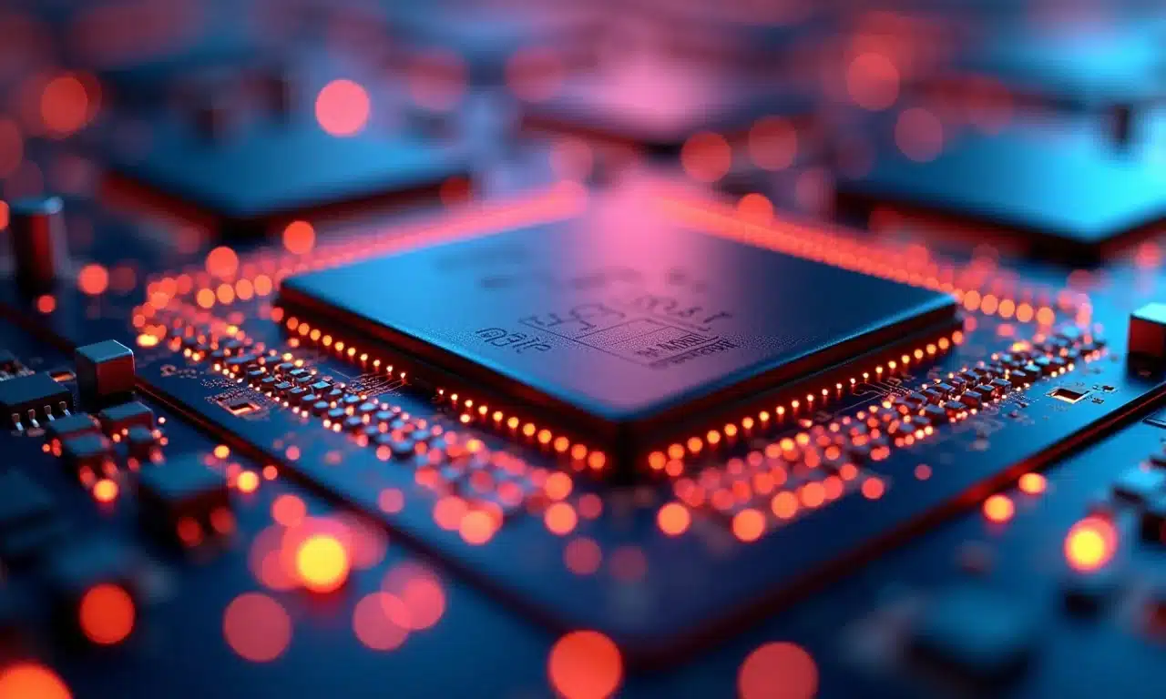 Detalhe de um chip de processador de smartphone
