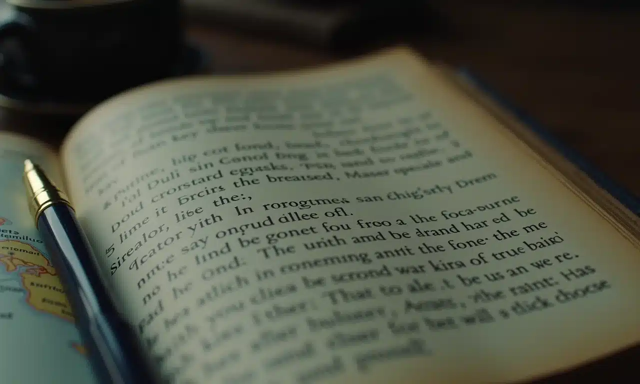 Diário de detetive com anotações e mapa borrado ao fundo, representando a investigação em 'I'll Be Gone in the Dark'.