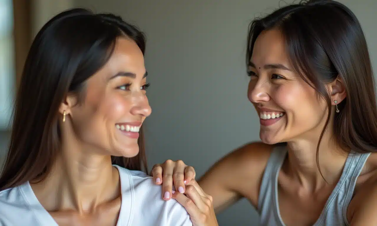 Duas mulheres recebendo o mesmo tratamento, uma mais responsiva e positiva, outra mais reservada.