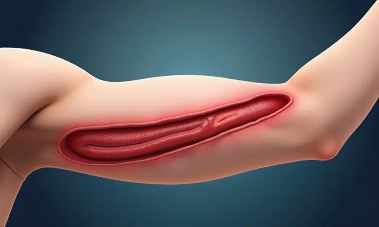 Ilustração médica da vasoconstrição.